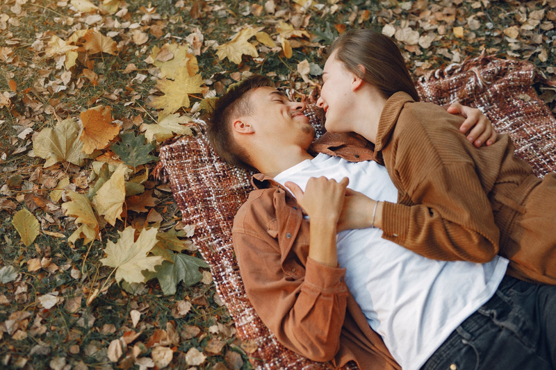 Couple in autumn setting